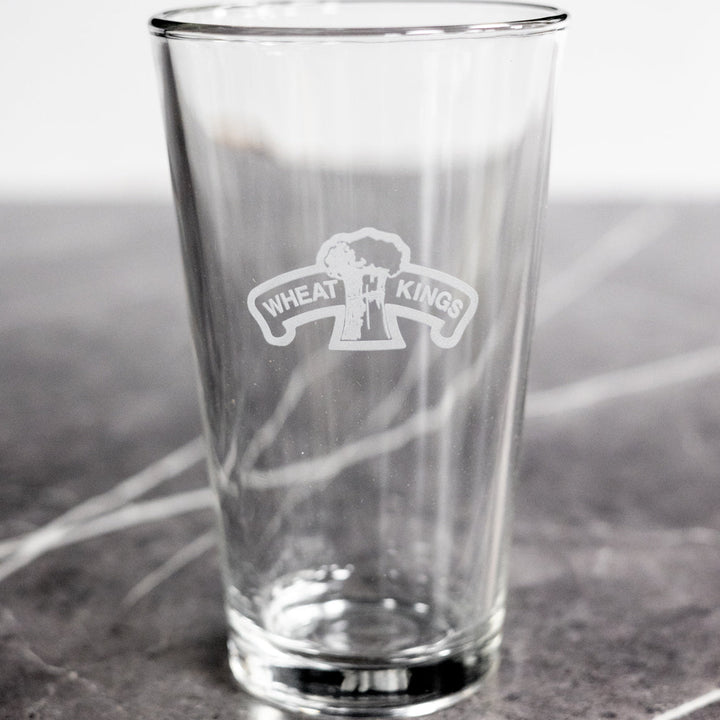Etched Wheat Kings Glass