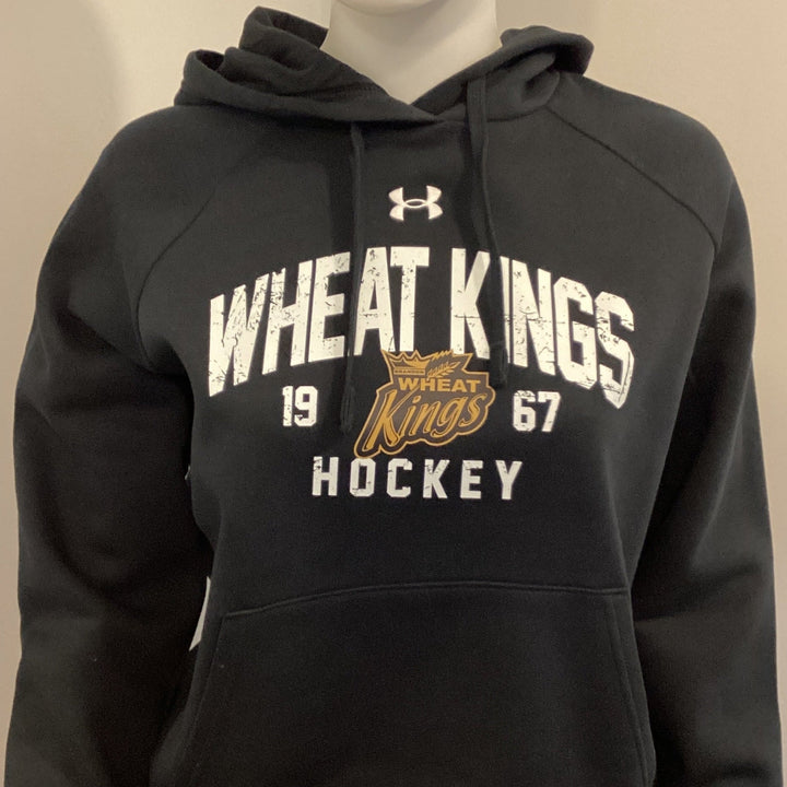 UA Women's Rival Fleece Hoody - Wheat Kings Hockey Logo